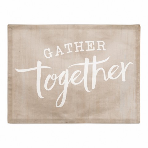 Beige Gather Together 18x14 Poly Twill Placemat