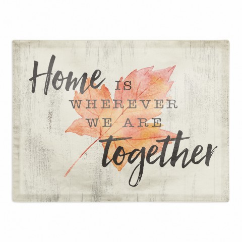 Home Together Orange Leaf 18x14 Poly Twill Placemat