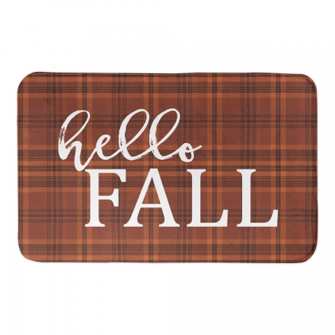 Autumn Plaid Hello Fall 34x21 Bath Mat