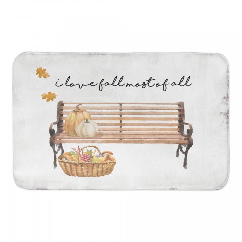 Love Fall Bench Scene 34x21 Bath Mat