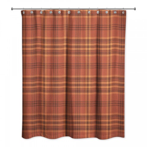 Autumn Plaid Pattern 71x74 Shower Curtain