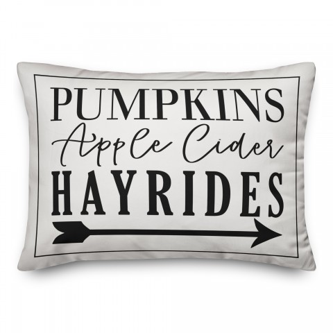 Pumpkins Apple Cider Hayrides with Arrow 14x20 Spun Poly Pillow