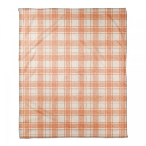 Harvest Orange Plaid Pattern 50x60 Coral Fleece Blanket