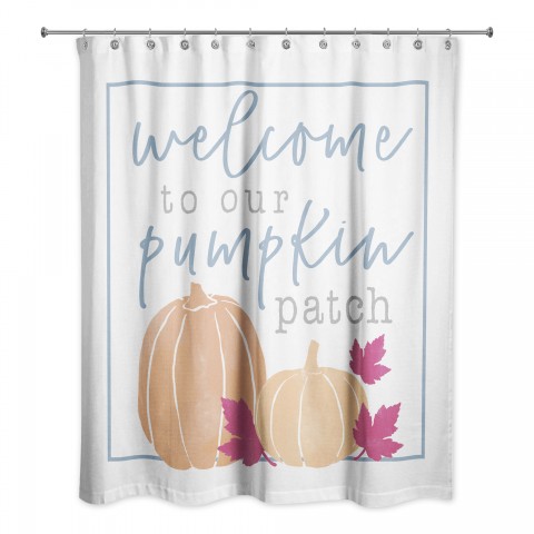 Welcome to our Pumpkin Patch Blue 71x74 Shower Curtain