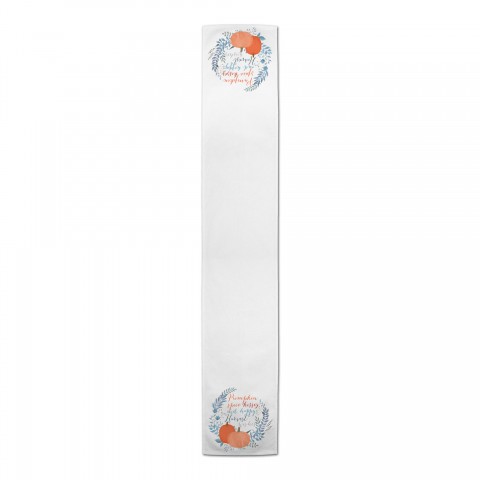 Blue Fall Wreath Kisses and Wishes 16x72 Poly Twill Table Runner