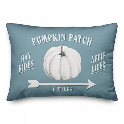 Blue Pumpkin Patch Arrow Design 14x20 Spun Poly Pillow