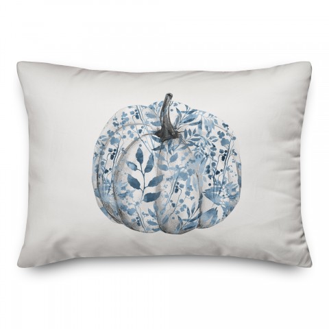 Blue Botanical Pumpkin 14x20 Spun Poly Pillow