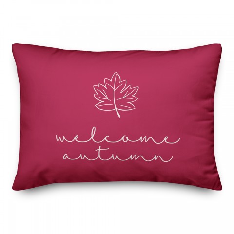 Magenta Welcome Autumn 14x20 Spun Poly Pillow