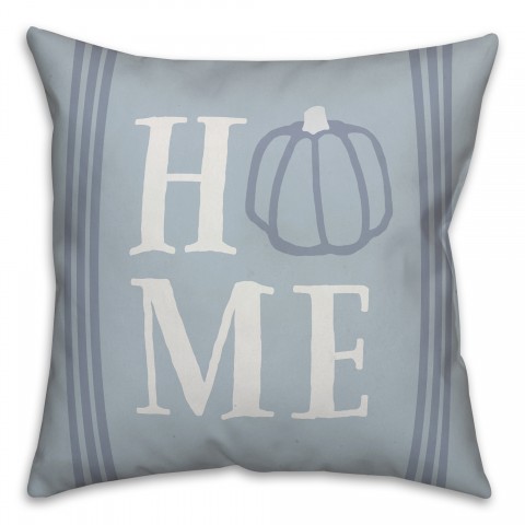Home Blue Pumpkin Print 18x18 Spun Poly Pillow