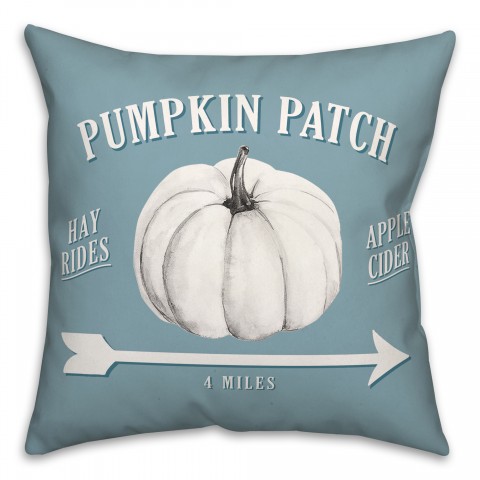 Blue Pumpkin Patch Arrow Design 18x18 Spun Poly Pillow