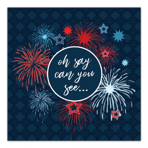 Fireworks Oh Say Can You See 16x16 Canvas Wall Art