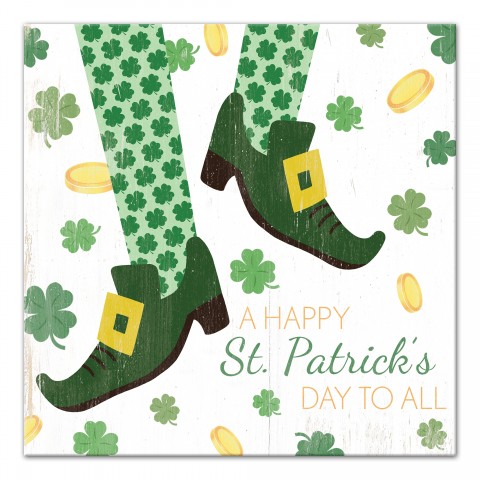 St. Patricks Leprechaun Dance 16x16 Canvas Wall Art