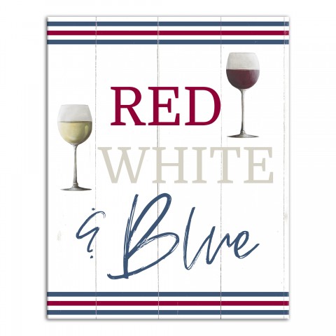Red White Wine and Blue 16x20 Canvas Wall Art
