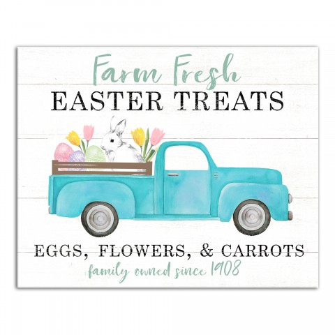Farm Fresh Easter Treats Truck 16x20 Canvas Wall Art