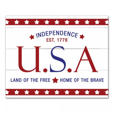 USA Independence Sign 16x20 Canvas Wall Art
