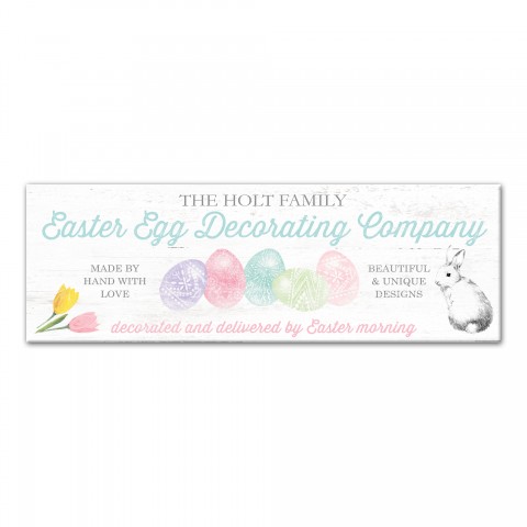 Easter Egg Decorating Co 12x36 Canvas Wall Art