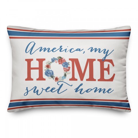 America Home Sweet Home 14x20 Spun Poly Pillow