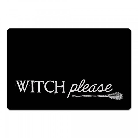 Black and White Witch Please 27x18 Floor Mat