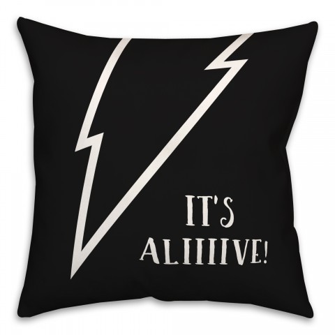 It's Alive Lightning Bolt 18x18 Spun Poly Pillow