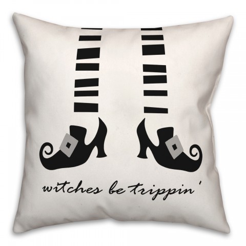 Witches Be Trippin 18x18 Spun Poly Pillow