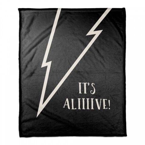 It's Alive Lightning Bolt 50x60 Coral Fleece Blanket