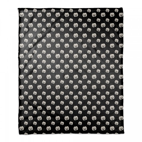 Black and White Pumpkins Pattern 50x60 Coral Fleece Blanket