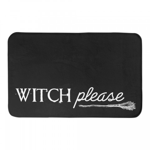 Black and White Witch Please 34x21 Bath Mat