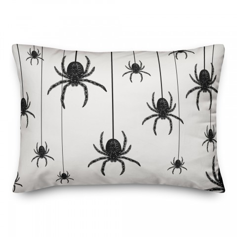 Black and White Spider Pattern  14x20 Spun Poly Pillow