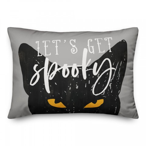 Lets Get Spooky Cat 14x20 Spun Poly Pillow