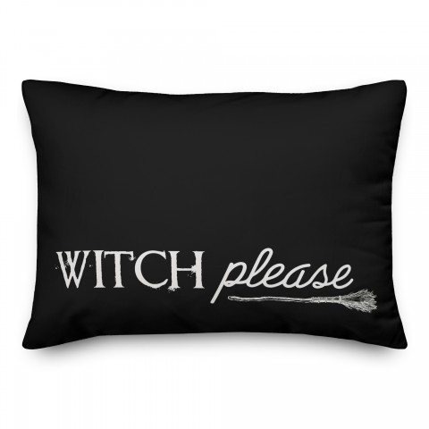 Black and White Witch Please 14x20 Spun Poly Pillow