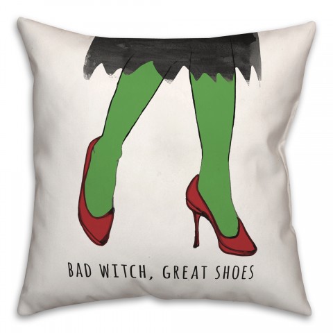 Bad Witch Great Shoes 18x18 Spun Poly Pillow