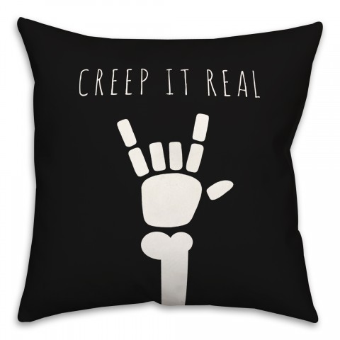 Creep it Real Skeleton 18x18 Spun Poly Pillow