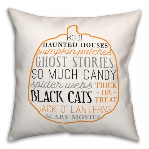 Halloween Things Pumpkin Sayings 18x18 Spun Poly Pillow