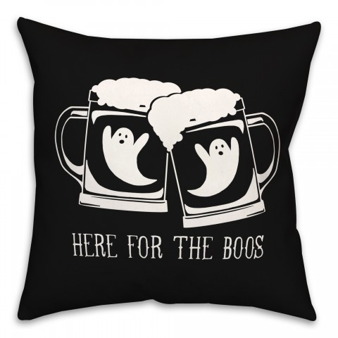 Here For The Boos   18x18 Spun Poly Pillow