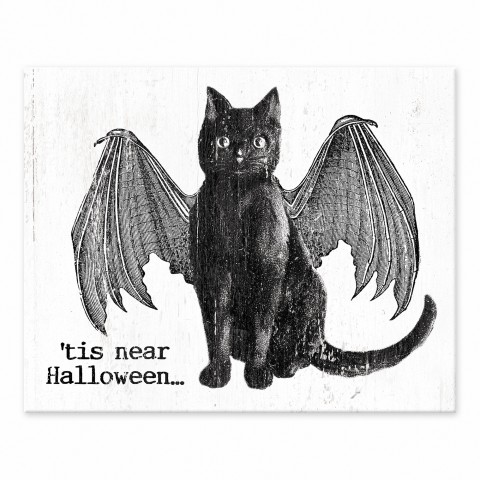 Tis Near Halloween Vampire Cat 8x10 Tabletop Canvas