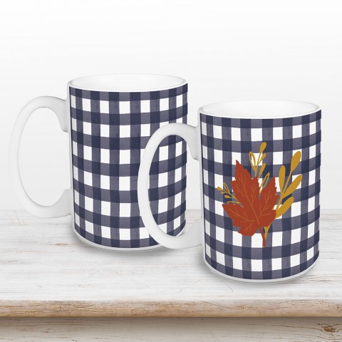 Navy Buffalo Check Drinkware Collection