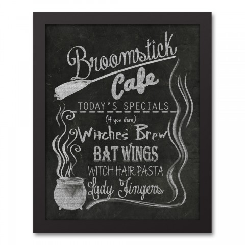 Broomstick Café 11x14 Black Framed Canvas