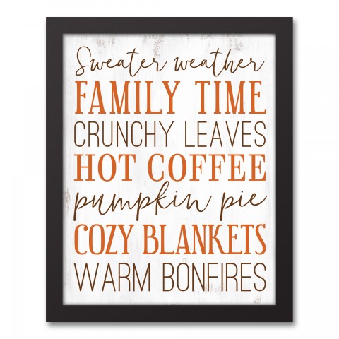 Fall Things 11x14 Black Framed Canvas