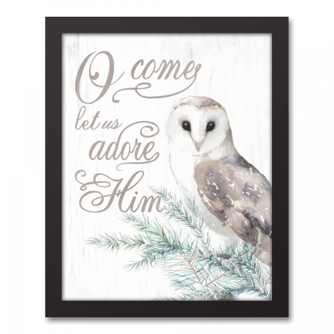 O Come Let Us Adore Him 11x14 Black Framed Canvas