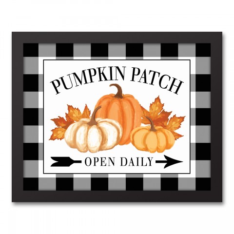Pumpkin Patch Open Daily 11x14 Black Framed Canvas