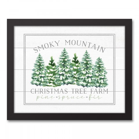 Smoky Mountain Christmas Tree Farm 11x14 Black Framed Canvas