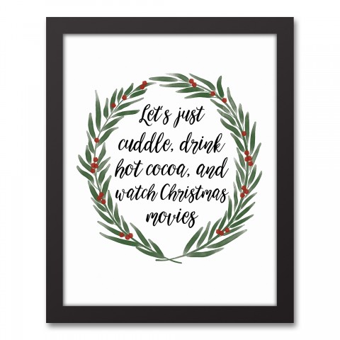 Cuddle and Drink Cocoa 11x14 Black Framed Canvas