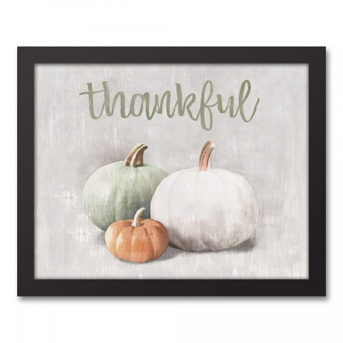 Thankful Pumpkins 11x14 Black Framed Canvas