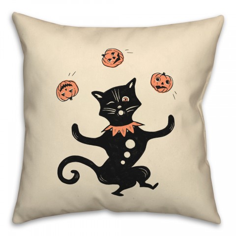 Juggling Cat 18x18 Spun Poly Pillow