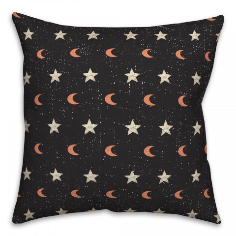 Moon and Stars Pattern 18x18 Spun Poly Pillow