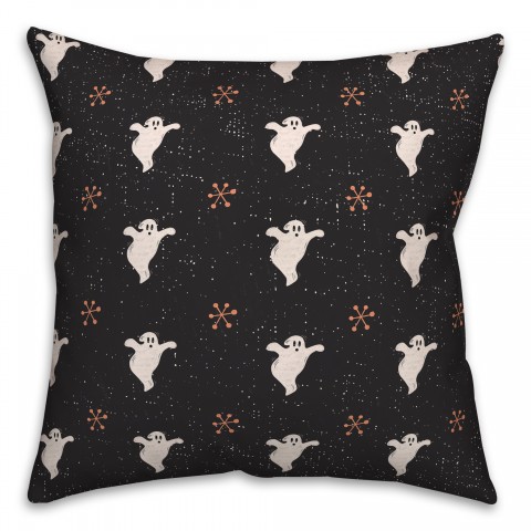 Retro Ghost Pattern 18x18 Spun Poly Pillow