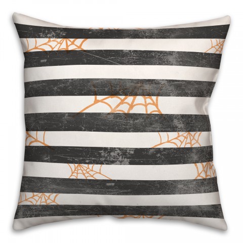 Spiderwebs and Stripes Pattern 18x18 Spun Poly Pillow