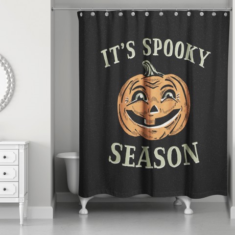 Retro Pumpkin Spooky Season 71x74 Shower Curtain
