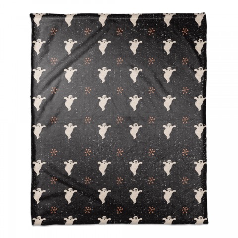 Retro Ghosts Pattern 50x60 Coral Fleece Blanket