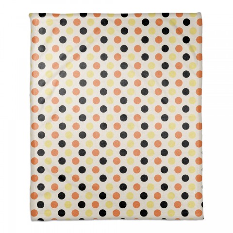 Retro Polka Dots Pattern 50x60 Coral Fleece Blanket